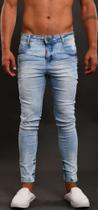 Calça Jeans claro, modelagem skinny liso