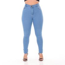 Calça jeans classica feminina denin white com estilo blogueira