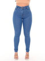 Calça Jeans Classica Marmorizada Básica Com Levanta Bumbum Feminina