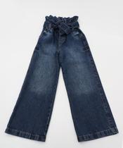 Calça Jeans Clochard Wide Leg Infantil Marisa Tam 4 a -77051 Calça Jeans Clochard Wide Leg Infantil Marisa Tam 4 a -77051