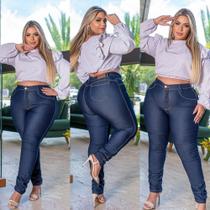 Calça jeans com elastano adulto feminina Plus size tamanho 48