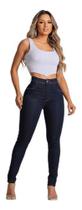 Calça Jeans Com Lycra Moda Feminina Premium Cós Cintura Alta