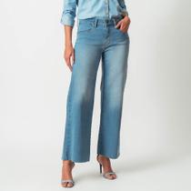 Calça Jeans Confort Wide Tornozelo Delavê Calça Jeans Confort Wide Tornozelo Delavê