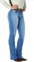 Calça Jeans Country Feminina Radade Super Flare Delavê