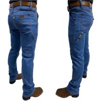 Calça Jeans Country Masculina Terra de Rodeio Carpinteira Delavê Calça Jeans Country Masculina Terra de Rodeio Carpinteira Delavê