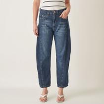 Calça Jeans Cropped Barrel Cintura Alta