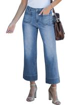 Calça Jeans Cropped Luvamia Wide Leg Cintura Alta Tamanho 10