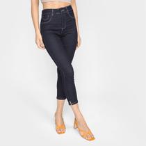 Calça Jeans Cropped Sawary Cintura Alta Feminina