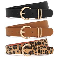 Calça jeans de couro Belt XZQTIVE para mulheres com fivela dourada Calça jeans de couro Belt XZQTIVE para mulheres com fivela dourada