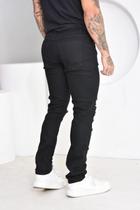 Calça Jeans Destroyed Skinny Preta Masculina Tendência Casual Sofisticado Premium 40
