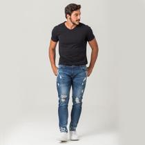 Calça Jeans Destroyed Zune Masculina Casual Dia a Dia