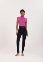 Calça jeans escura cintura alta chapa barriga lunender 0011j