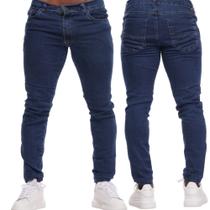 Calça Jeans Escuro Masculino Skinny com Lycra