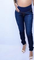 Calça jeans especial gestante maternidade confortável - Modinha Vip