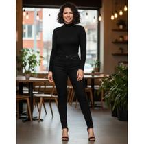 Calça Jeans Fem. Com Elastano Reta C/ Alto Vilejack VFCJ3042 Calça Jeans Fem. Com Elastano Reta C/ Alto Vilejack VFCJ3042