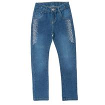 Calça Jeans Fem. Com Strass
