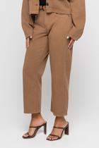 Calça Jeans Fem Reta Marrom Doct