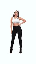 Calça Jeans Feminina 767 Preta Skinny de Cós e Cintura Alta Calça Jeans Feminina 767 Preta Skinny de Cós e Cintura Alta