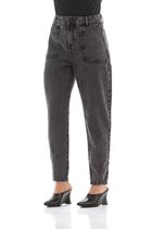 Calça Jeans Feminina Arauto Balloon Black Marmorizado