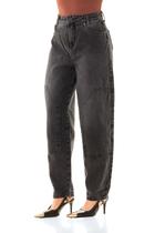 Calça Jeans Feminina Arauto Balloon Double Knee Black