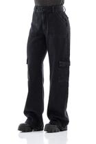 Calça Jeans Feminina Arauto Wide Cargo