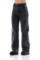 Calça Jeans Feminina Arauto Wide Leg Estonada Calça Jeans Feminina Arauto Wide Leg Estonada