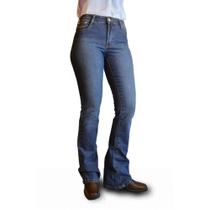 Calça Jeans Feminina Azul Country Cintura Alta West Flare Calça Jeans Feminina Azul Country Cintura Alta West Flare