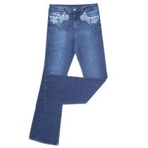 Calça Jeans Feminina Azul Flare com Elástano Tassa 36288 Calça Jeans Feminina Azul Flare com Elástano Tassa 36288