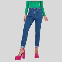 Calça jeans feminina baggy cintura alta