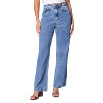 Calça Jeans Feminina Bless Denim Wide Leg Azul Calça Jeans Feminina Bless Denim Wide Leg Azul