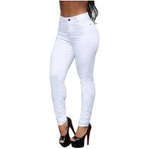 Calça Jeans Feminina Branca Enfermagem Cintura Alta