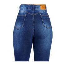 Calça Jeans Feminina Capri Cintura Alta Levanta Bumbum Com Lycra