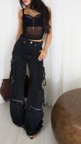 Calça Jeans Feminina Cargo Levanta Bumbum Cintura Alta 100% Calça Jeans Feminina Cargo Levanta Bumbum Cintura Alta 100%