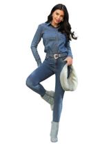 Calça Jeans Feminina Cigarrete Com Cinto-Bi strech 360 Compressor-LD2064