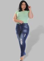 Calça Jeans Feminina Cigarrete Plus Size Sawary