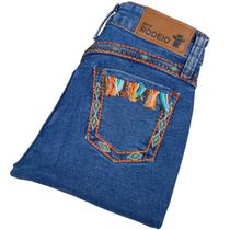Calça Jeans Feminina Cintura Alta Boot Cut Navajo Para Bota