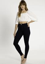 Calça jeans feminina cintura alta chapa barriga lunender 20378