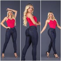 Calça Jeans Feminina Cintura Alta com Lycra Elastano Efeito Empina Bumbum - K jeans