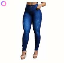 Calça Jeans Feminina Cintura Alta Com Lycra Flare Capri Ciga