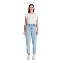 Calça Jeans Feminina Cintura Alta Em Algodão