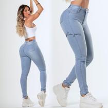 Calça Jeans Feminina Cintura Alta Levanta Bumbum Com Bastante Lycra Perfeita