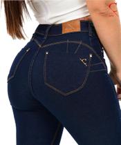 Calça Jeans Feminina Cintura Alta Tecido Premium Original