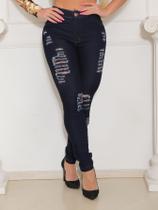 Calça jeans feminina classic amaciada rasgada tradicional