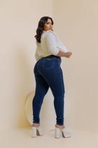 Calca jeans feminina com Cinta Modeladora Plus Size