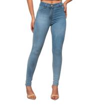 Calça Jeans Feminina com Detalhes Clara Tendência Casual Calça Jeans Feminina com Detalhes Clara Tendência Casual