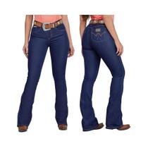 Calça Jeans Feminina Country Minuty Flare Tradicional Azul Escuro R.95040 Calça Jeans Feminina Country Minuty Flare Tradicional Azul Escuro R.95040