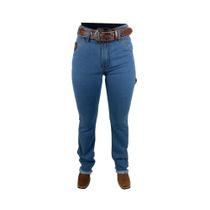 Calça Jeans Feminina Country Os Boiadeiros Carpinteira Barra Desfiada Cós Alto Flare Ref: 594