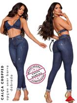 Calça Jeans Feminina Cropped Ultra Modeladora Modela e Afina Cintura E empina Bumbum