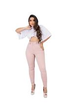 Calça Jeans Feminina Curva Dos Sonhos Rose Mamacita