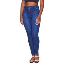 Calça jeans feminina destroyer pistolada cos trança